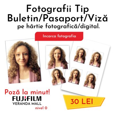 Tipărire foto tip Pașaport, VIZA, BI Provizoriu, Autoadeziva sau Magnetica
